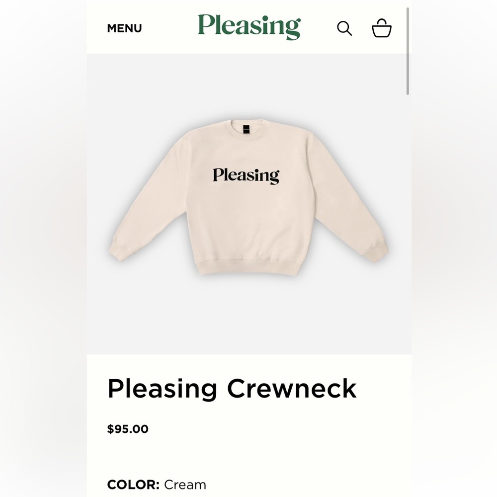 Pleasing Cream Sweatshirt Unisex Small Cream Harry Styles Oversized Made In USA